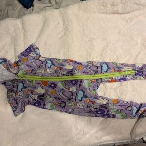 Purple Robot Print Baby Onesie